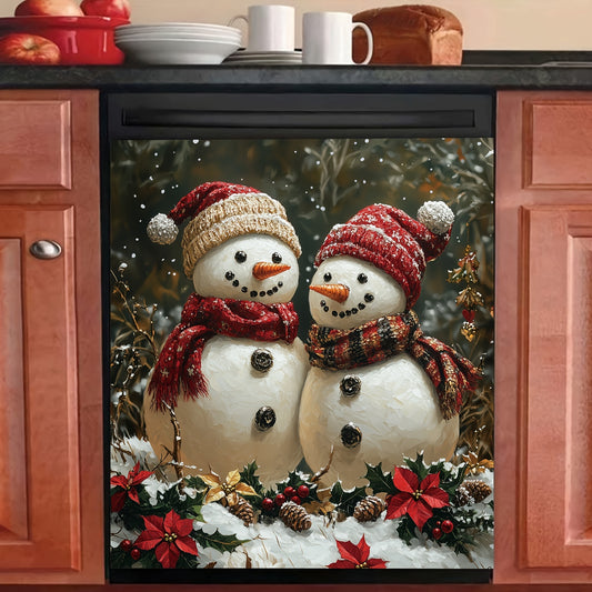 Christmas-Themed Magnetic Dishwasher Door Cover