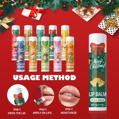 Festive Christmas Lip Balm - 30 PCS - Soothing Shea Butter