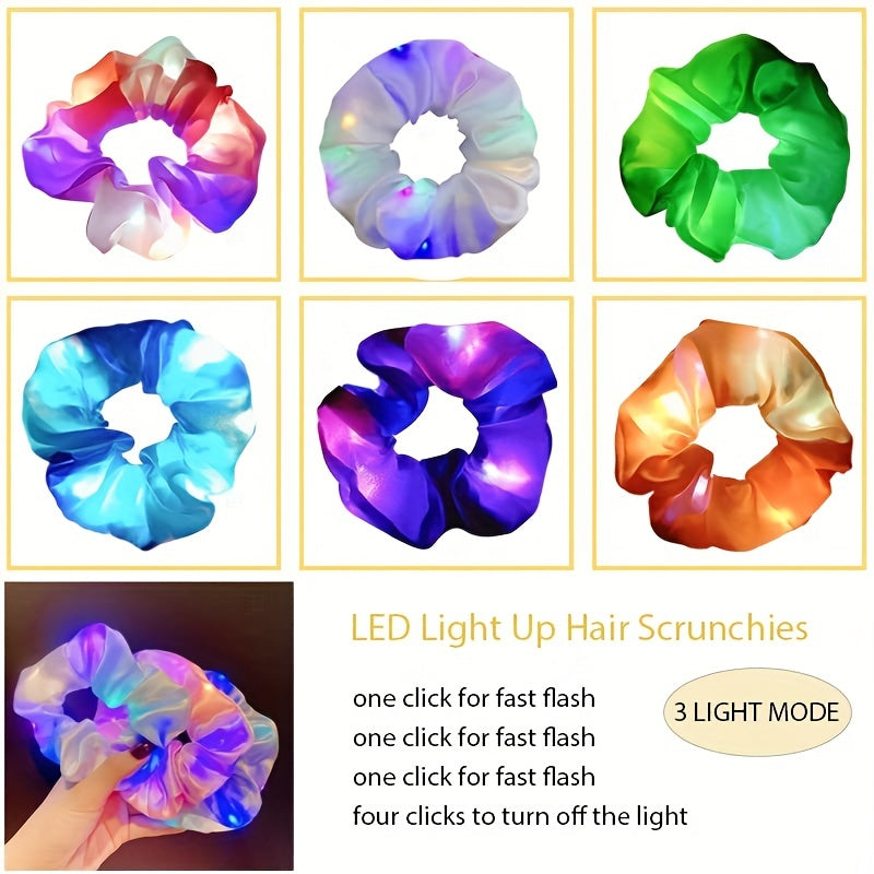 6pcs LED Glow Scrunchies