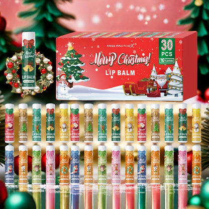 Festive Christmas Lip Balm - 30 PCS - Soothing Shea Butter